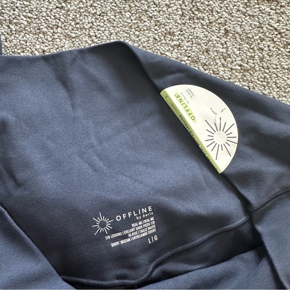 Aerie Grayish Blue High-Waisted 7/8 Leggings Size Large Short - Picture 4 of 10